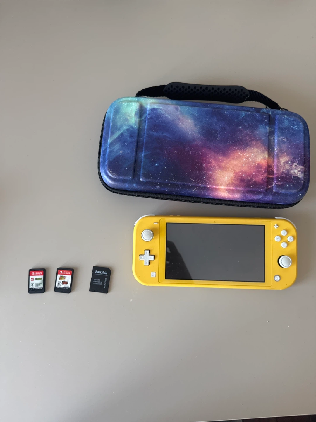 Nintendo Switch Lite Yellow with Games and Case