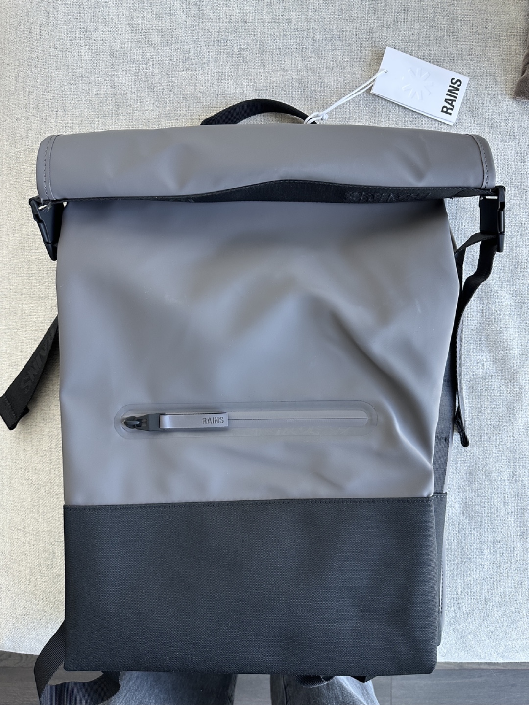 BRAND NEW Rains Rolltop Backpack - Grey
