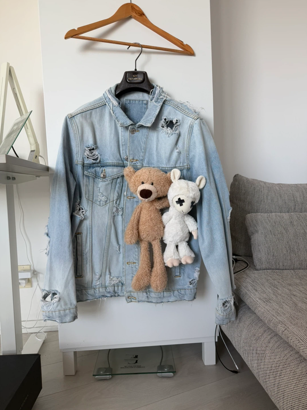 Light Wash Distressed Denim Jacket