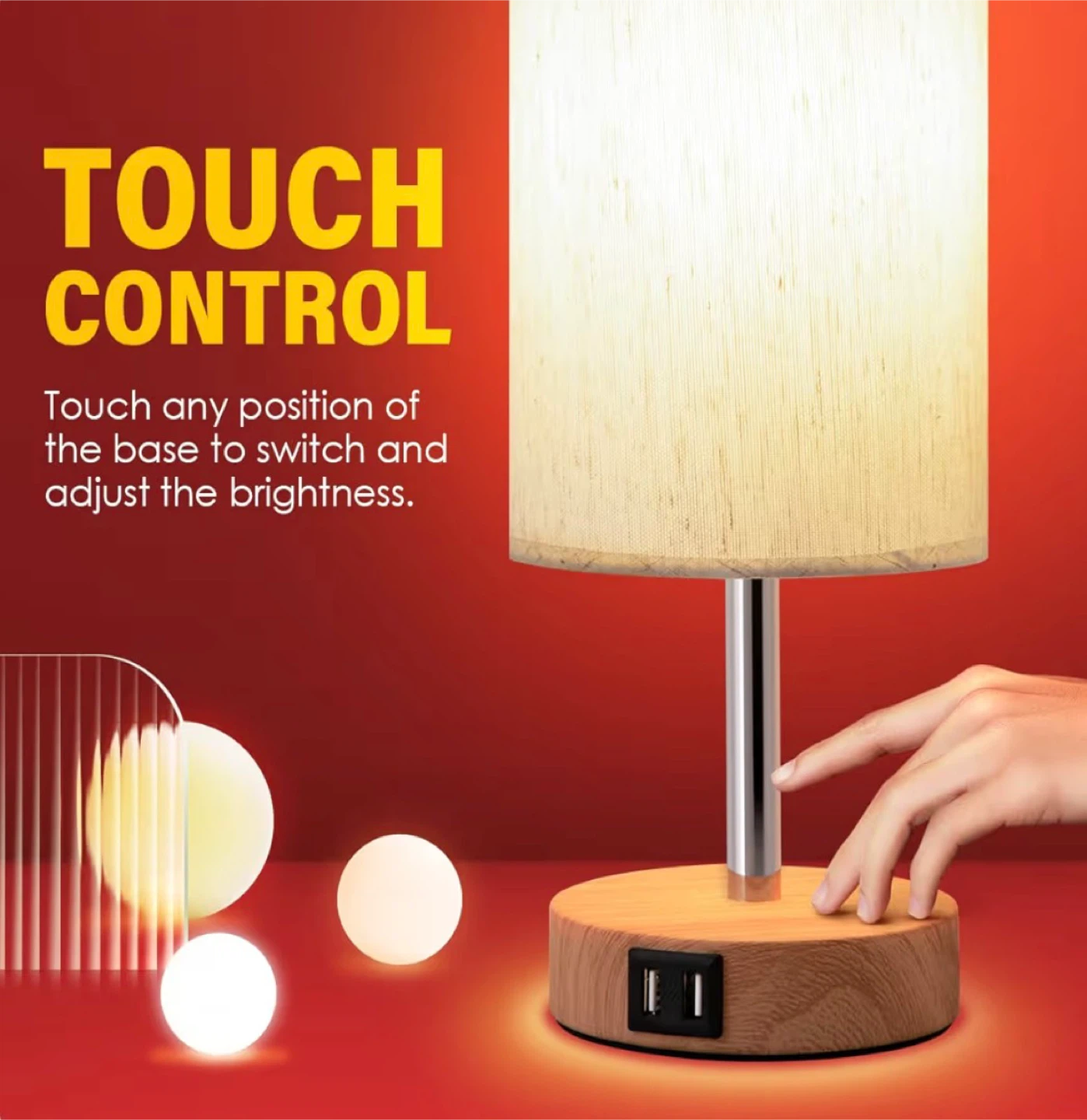 USB Table Lamp with Touch Control (2Pack) - photo 3