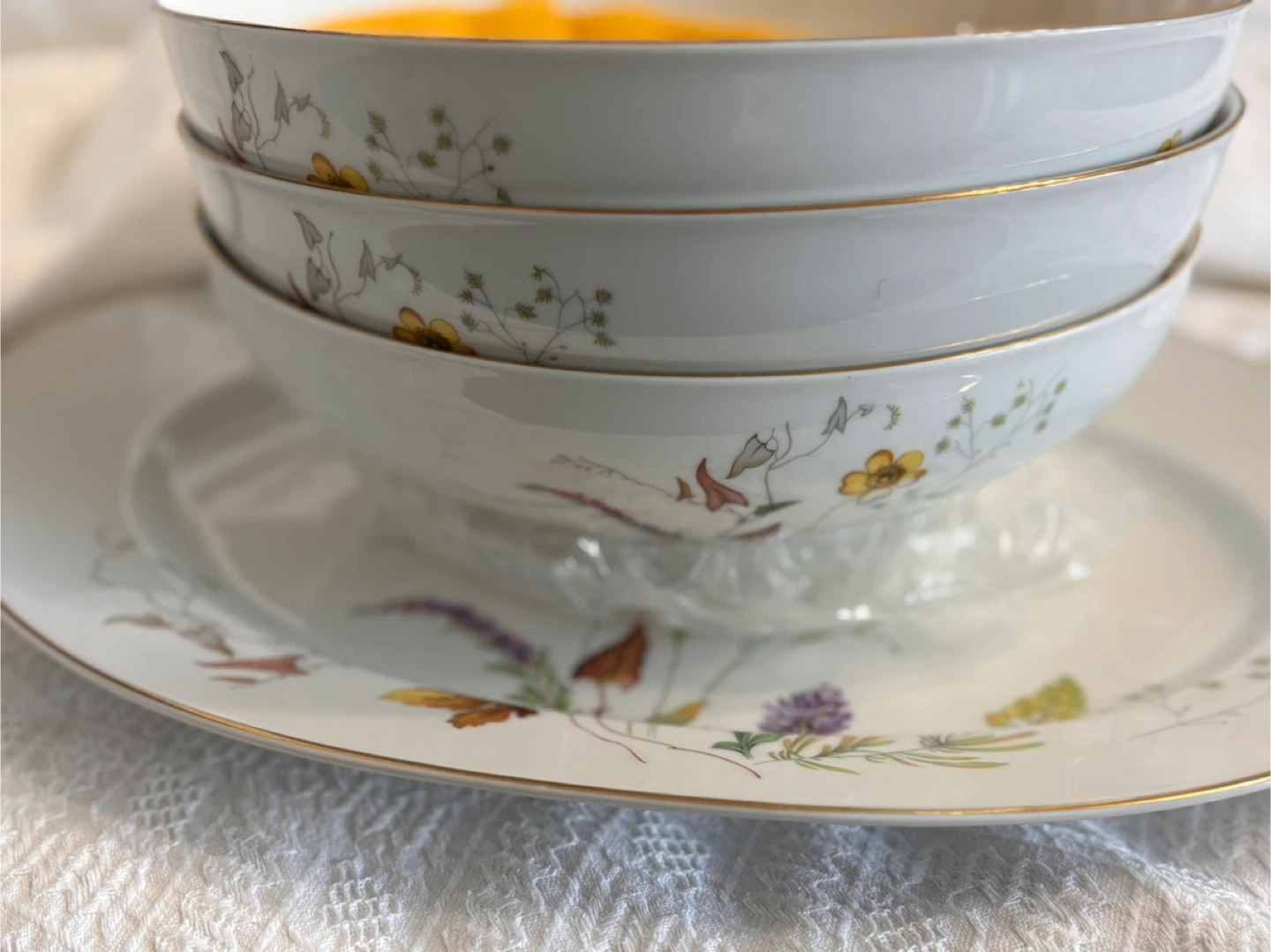 Platter with Bowls Floral Design-Rosenthal Germany Serving - photo 3