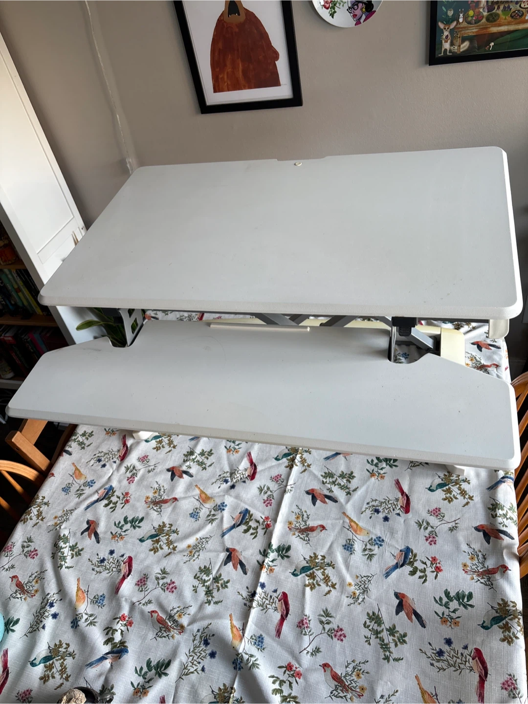 White Adjustable Standing Desk Converter - photo 2