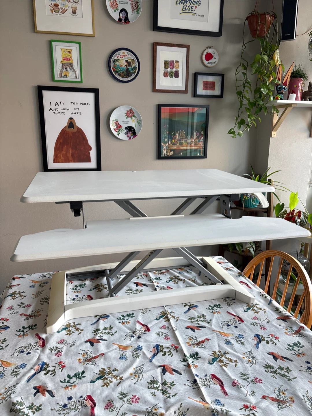 White Adjustable Standing Desk Converter