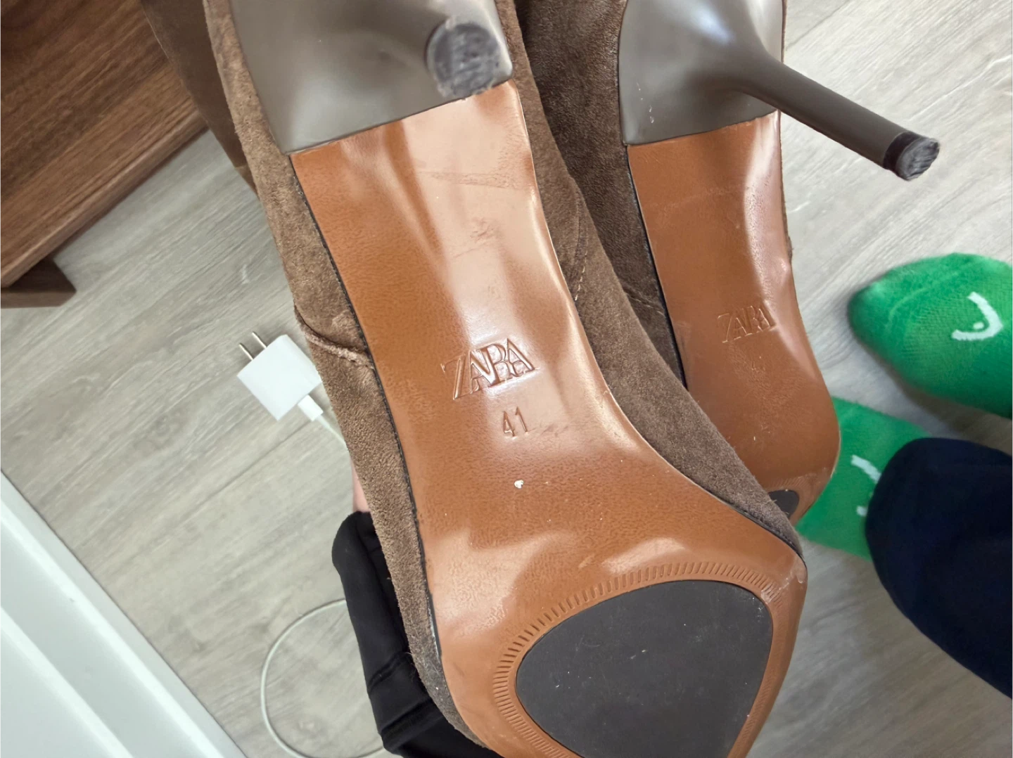 Brown Suede Heeled Boots - Size 41 - photo 3