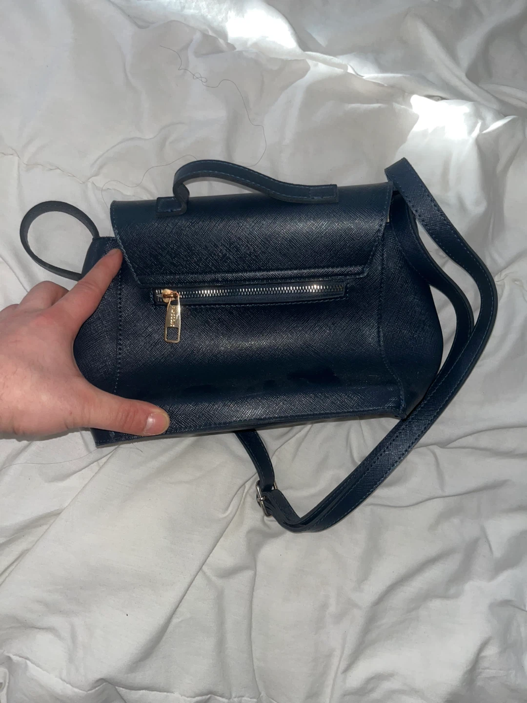 Secosana Dark Blue Handbag with Shoulder Strap - photo 5