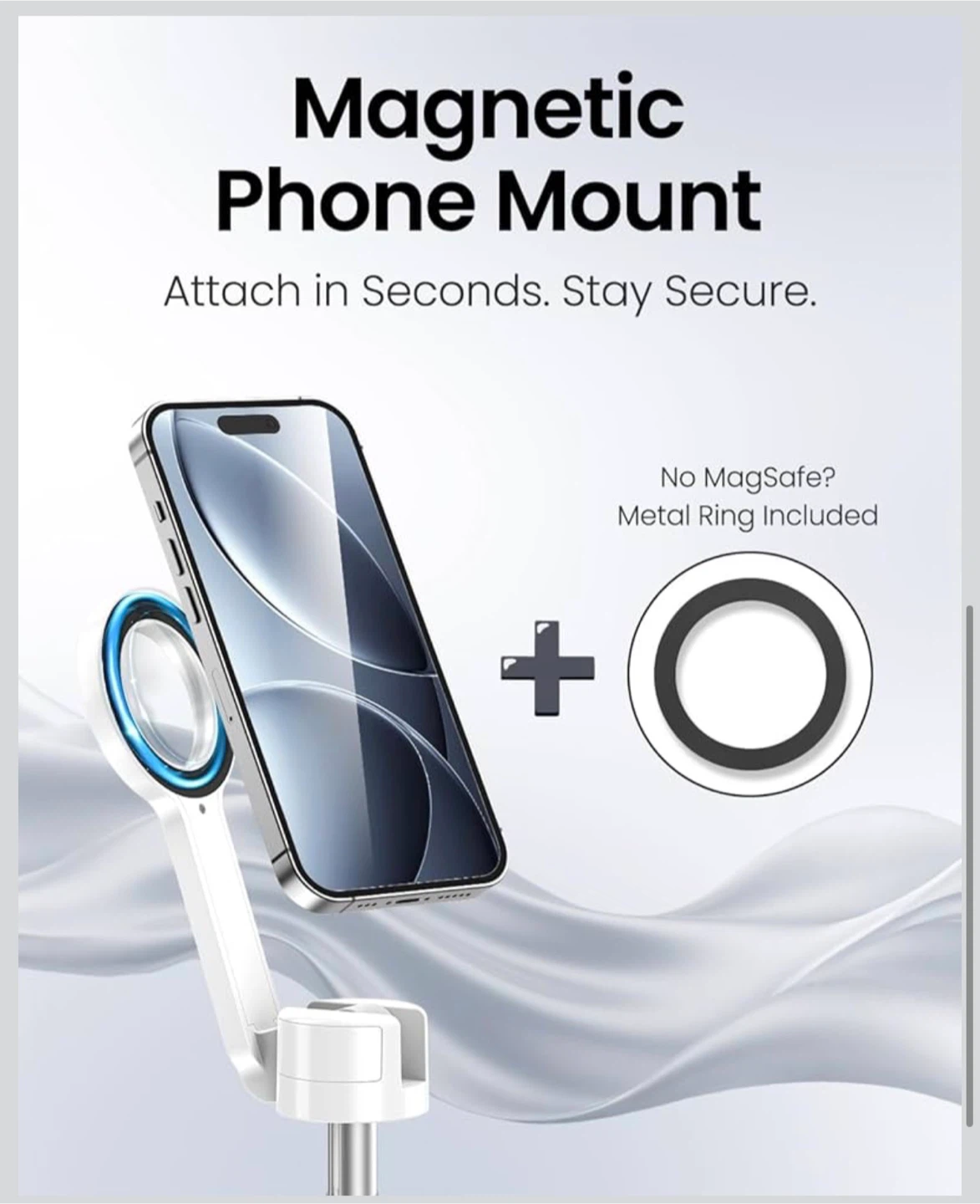 Extendable Phone Tripod Stand with Magnetic Mount - photo 3
