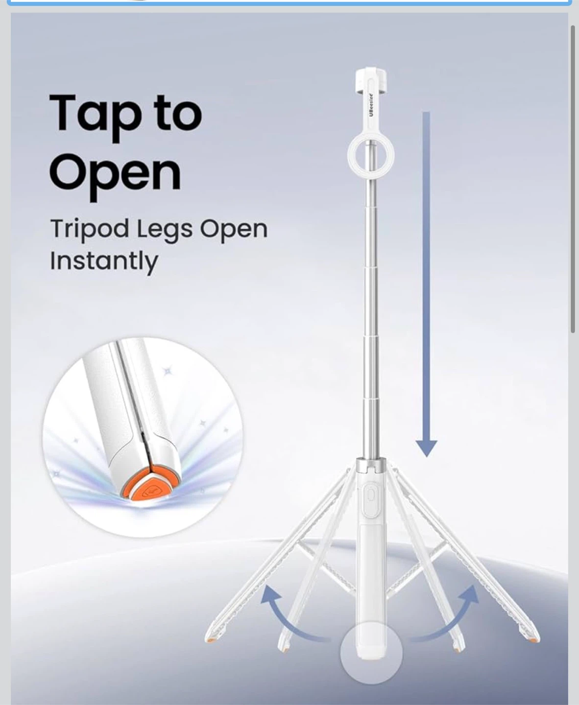 Extendable Phone Tripod Stand with Magnetic Mount - photo 2