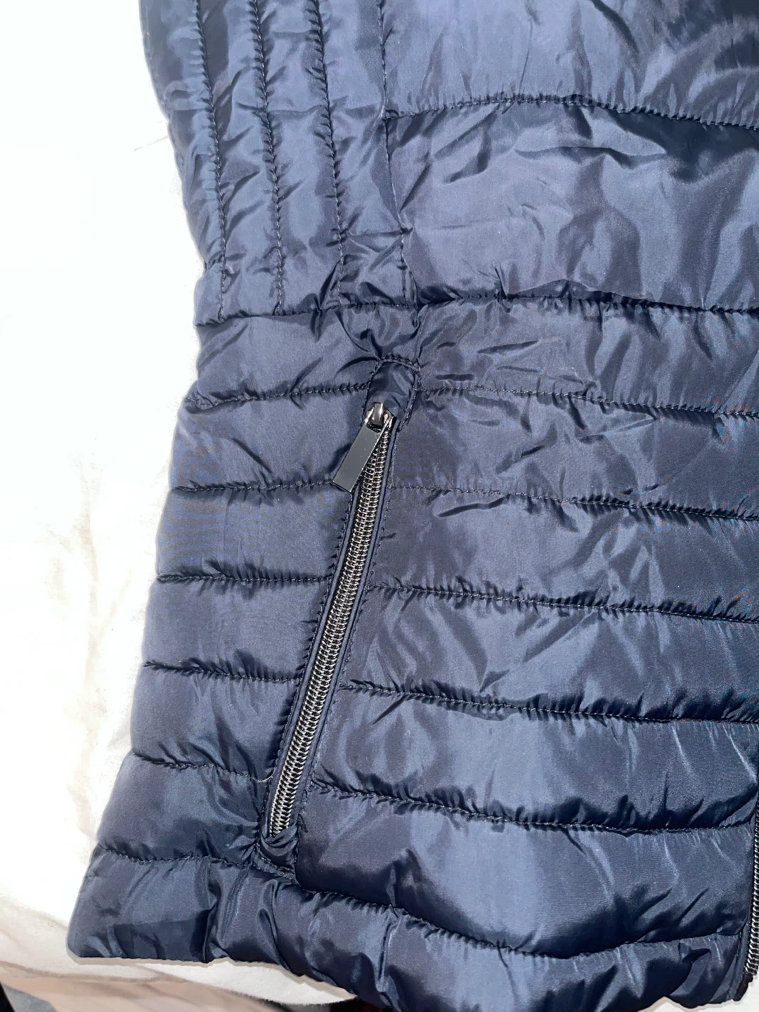 Zara Hooded Puffer Vest - Navy Blue - photo 4