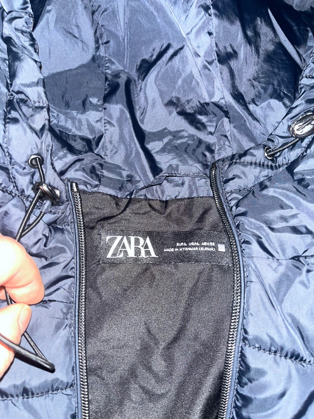 Zara Hooded Puffer Vest - Navy Blue