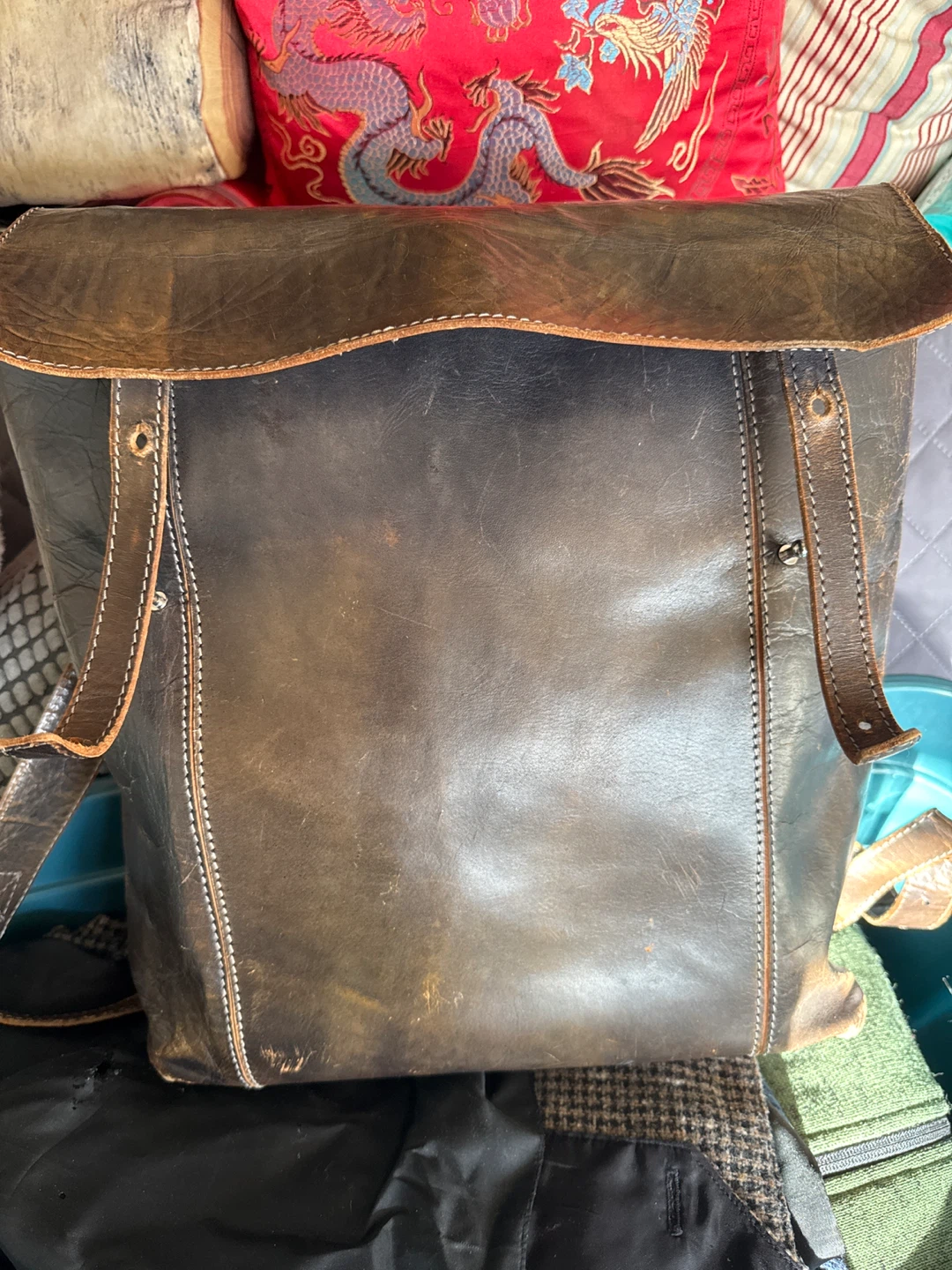 ZARA Brown Leather Backpack