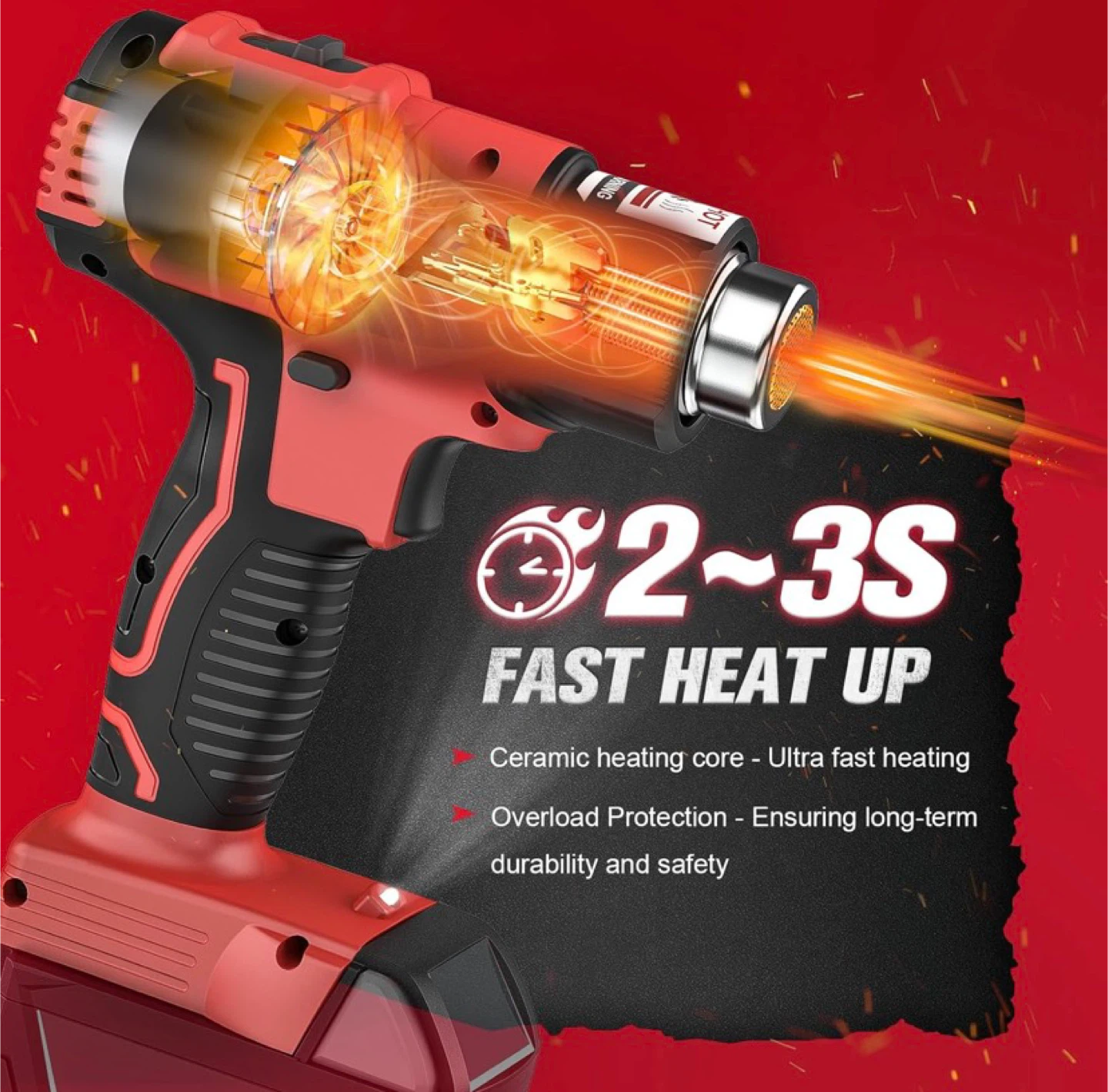 LivoWalny Cordless Heat Gun with Nozzles - photo 4