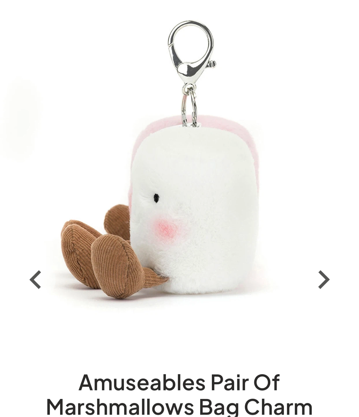 Jellycat Amuseables Pair of Marshmallows Bag Charm - photo 3