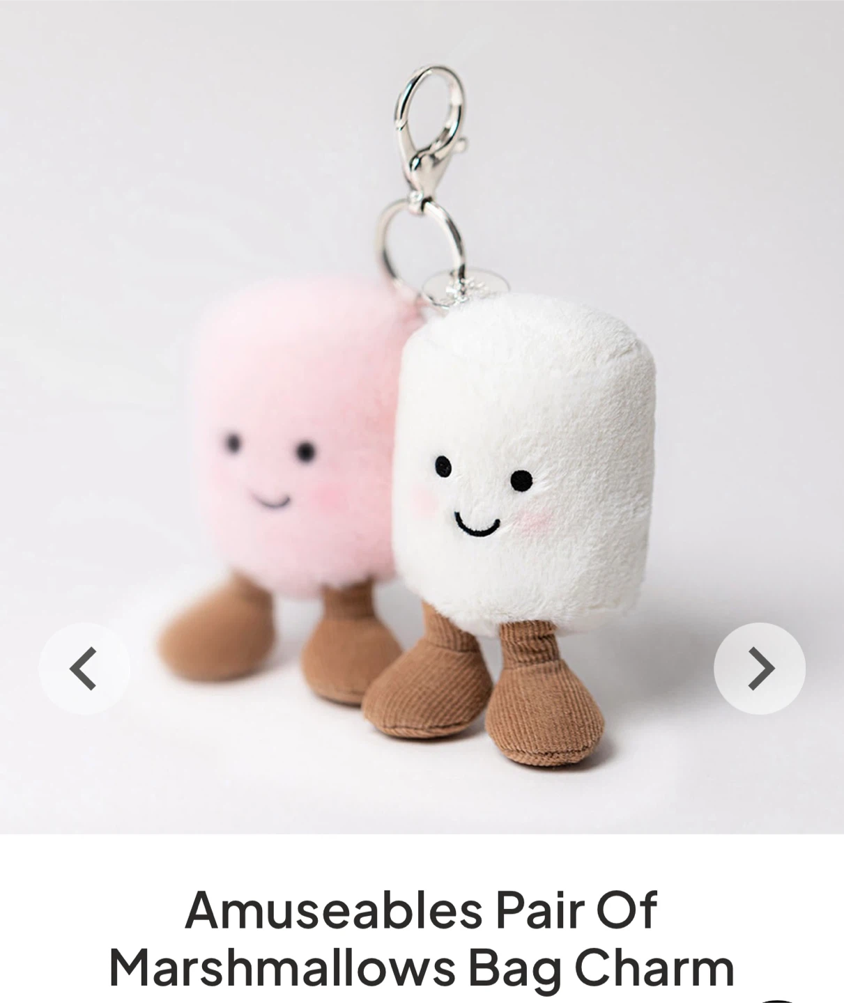 Jellycat Amuseables Pair of Marshmallows Bag Charm - photo 5