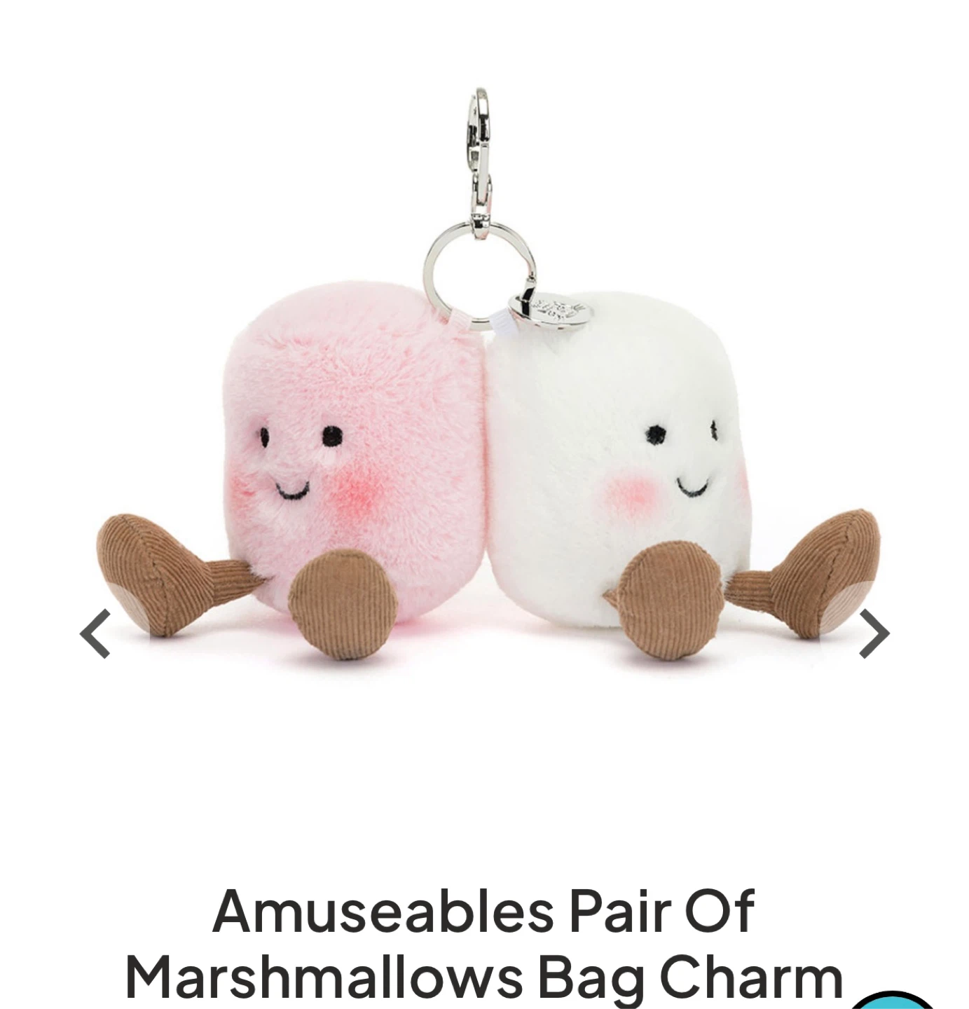 Jellycat Amuseables Pair of Marshmallows Bag Charm - photo 2