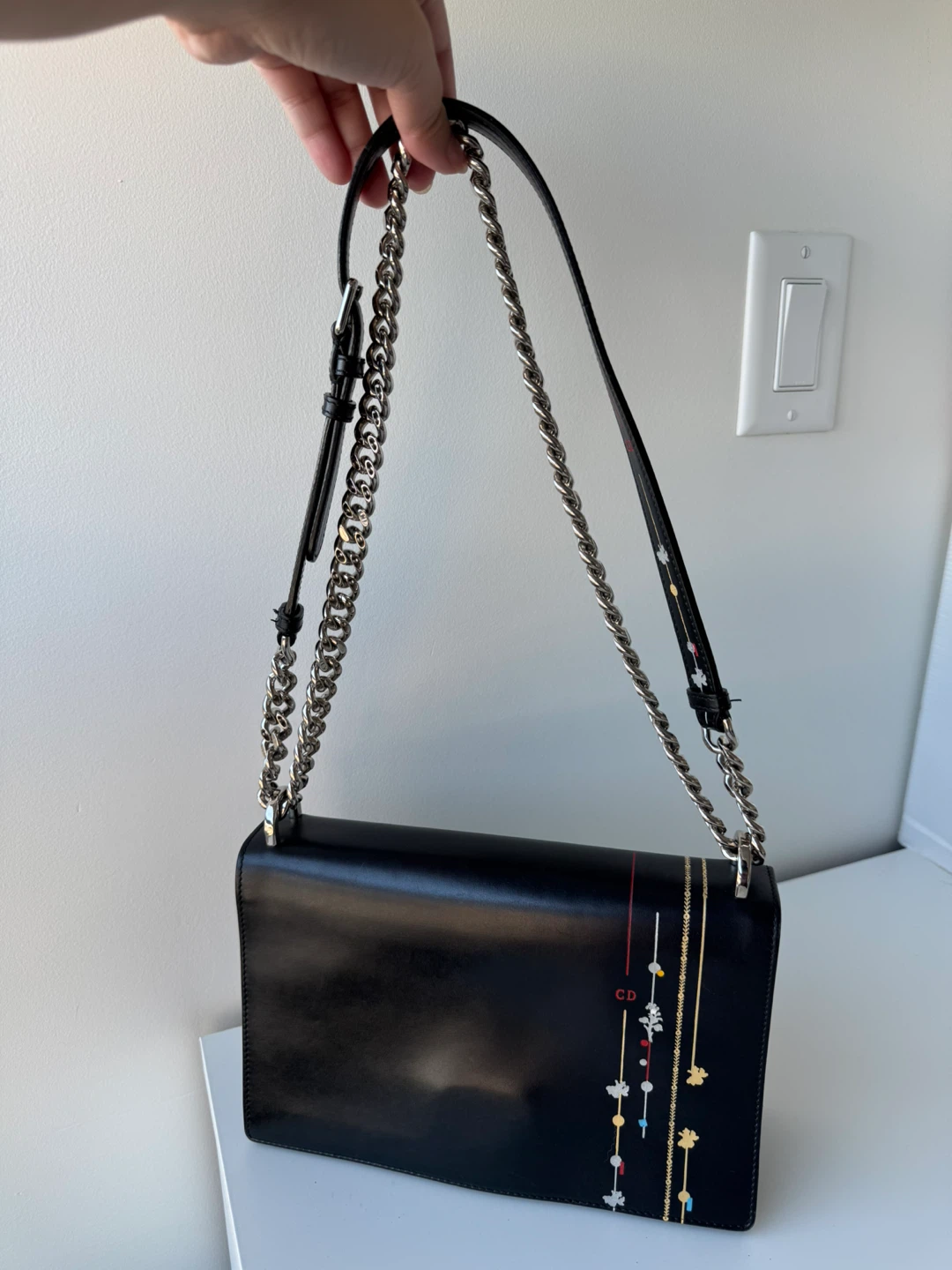 AUTHENTIC Christian DIOR Calfskin Diorama Flap Bag