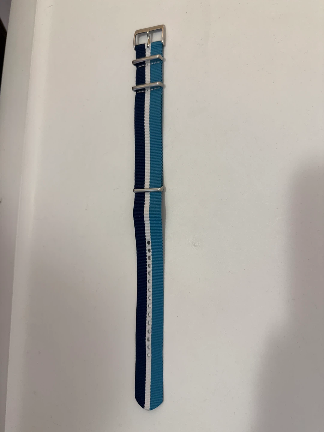 Fossil Nylon 22mm Multi Color Blue & White Stripe Watch Strap - photo 3