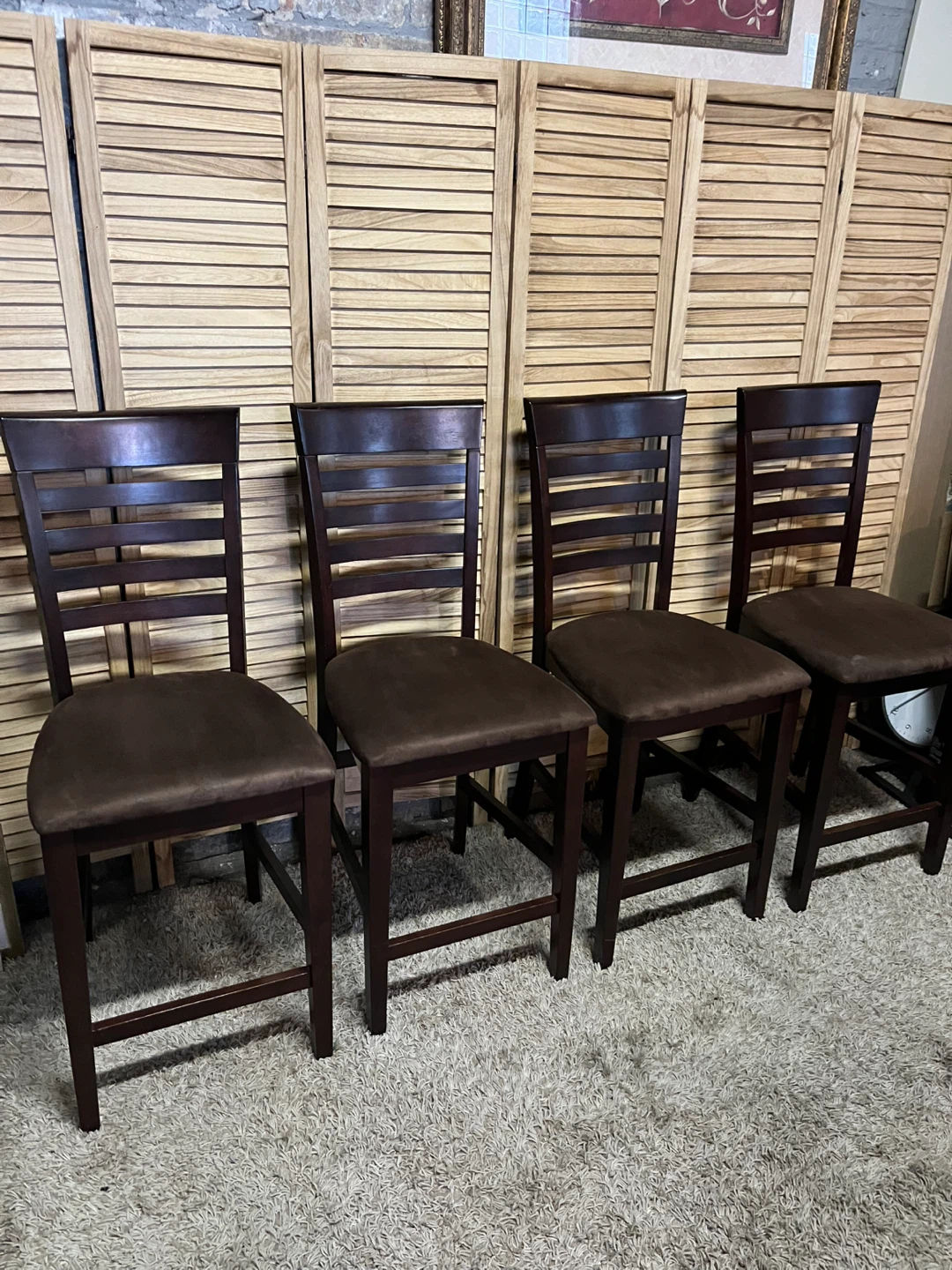 Dark Wood Counter Height Stools - photo 3