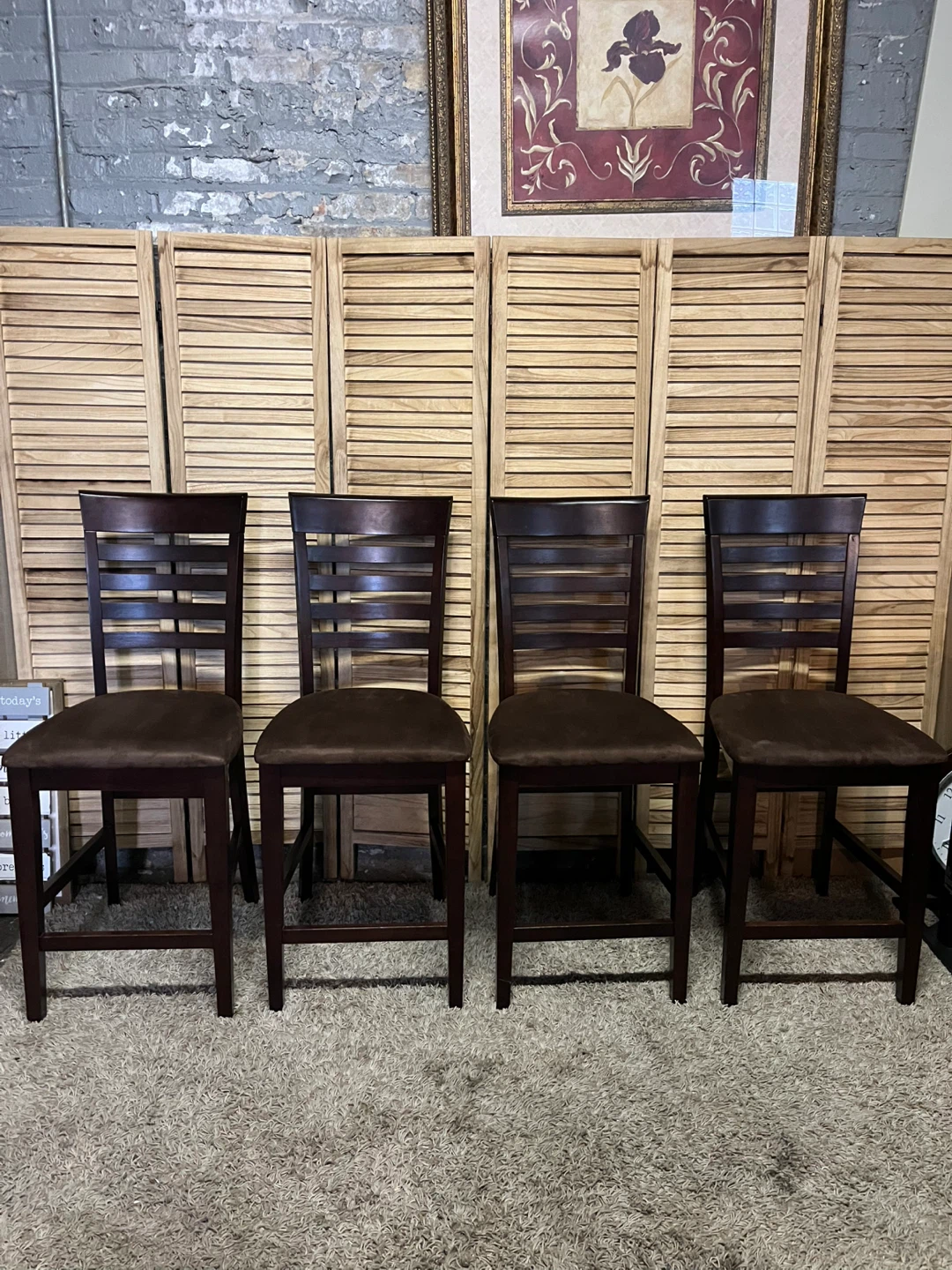 Dark Wood Counter Height Stools - photo 4