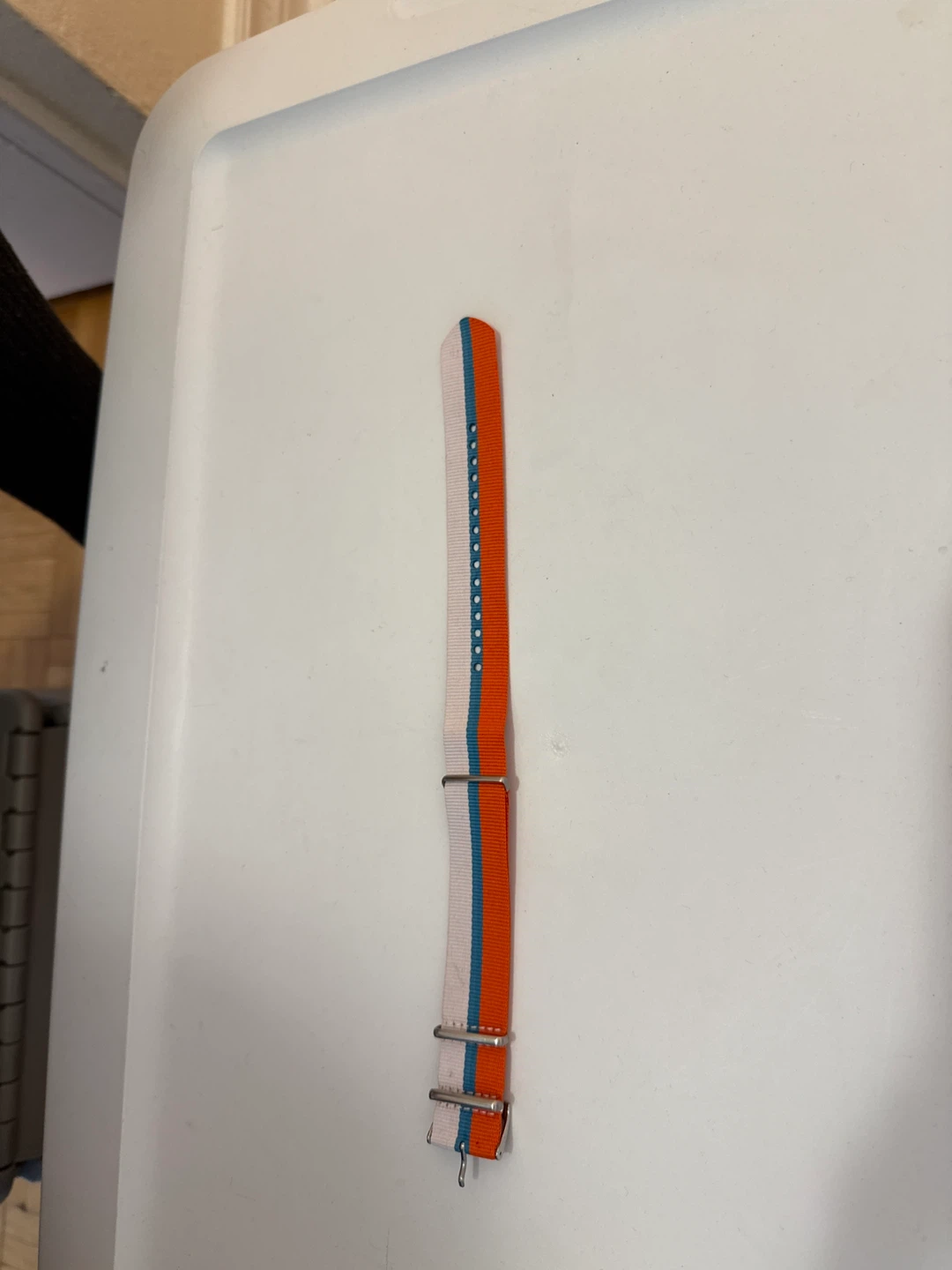 Fossil Nylon 22mm Multi Color Orange Blue & White strap - photo 2