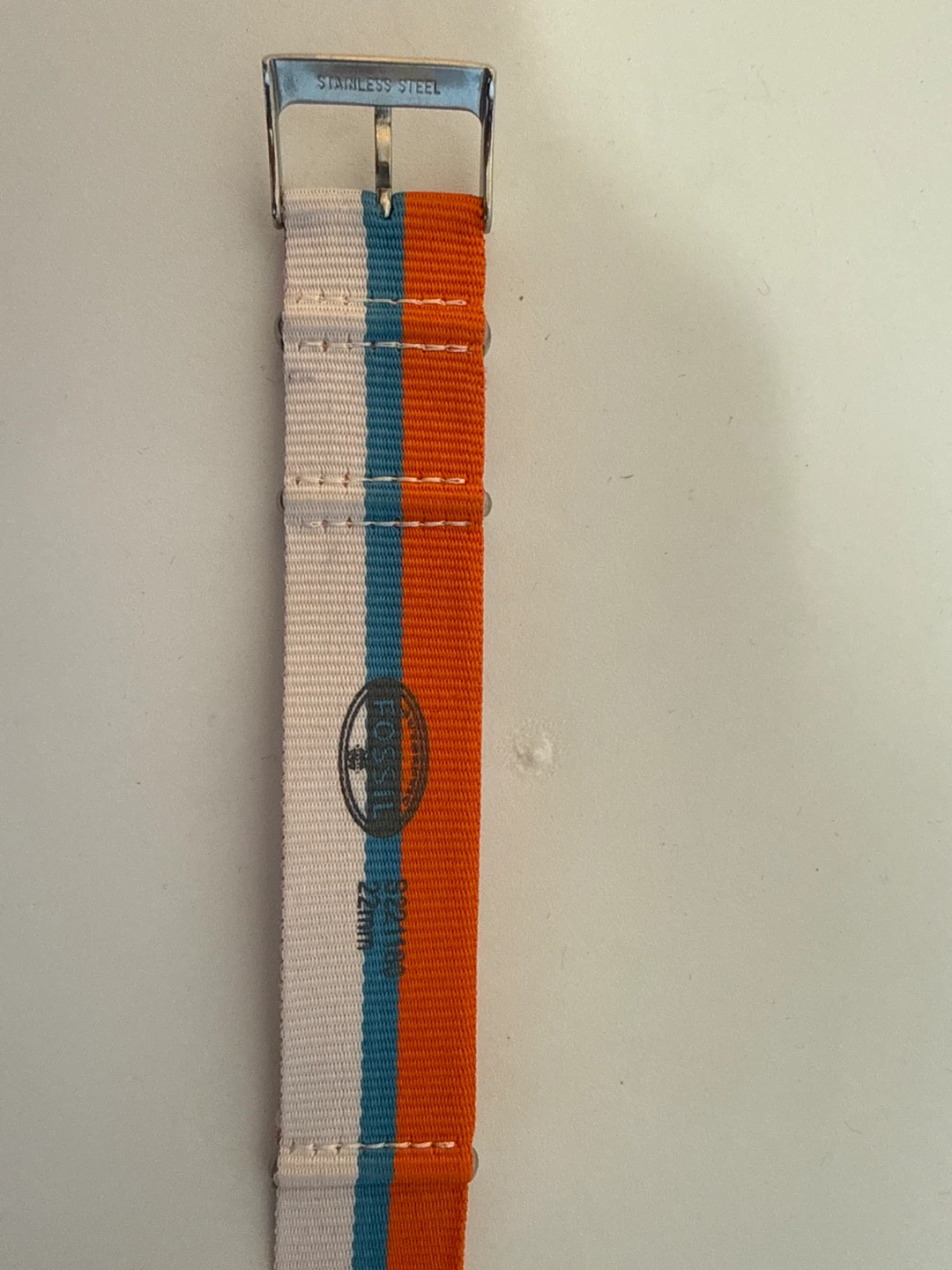 Fossil Nylon 22mm Multi Color Orange Blue & White strap - photo 3