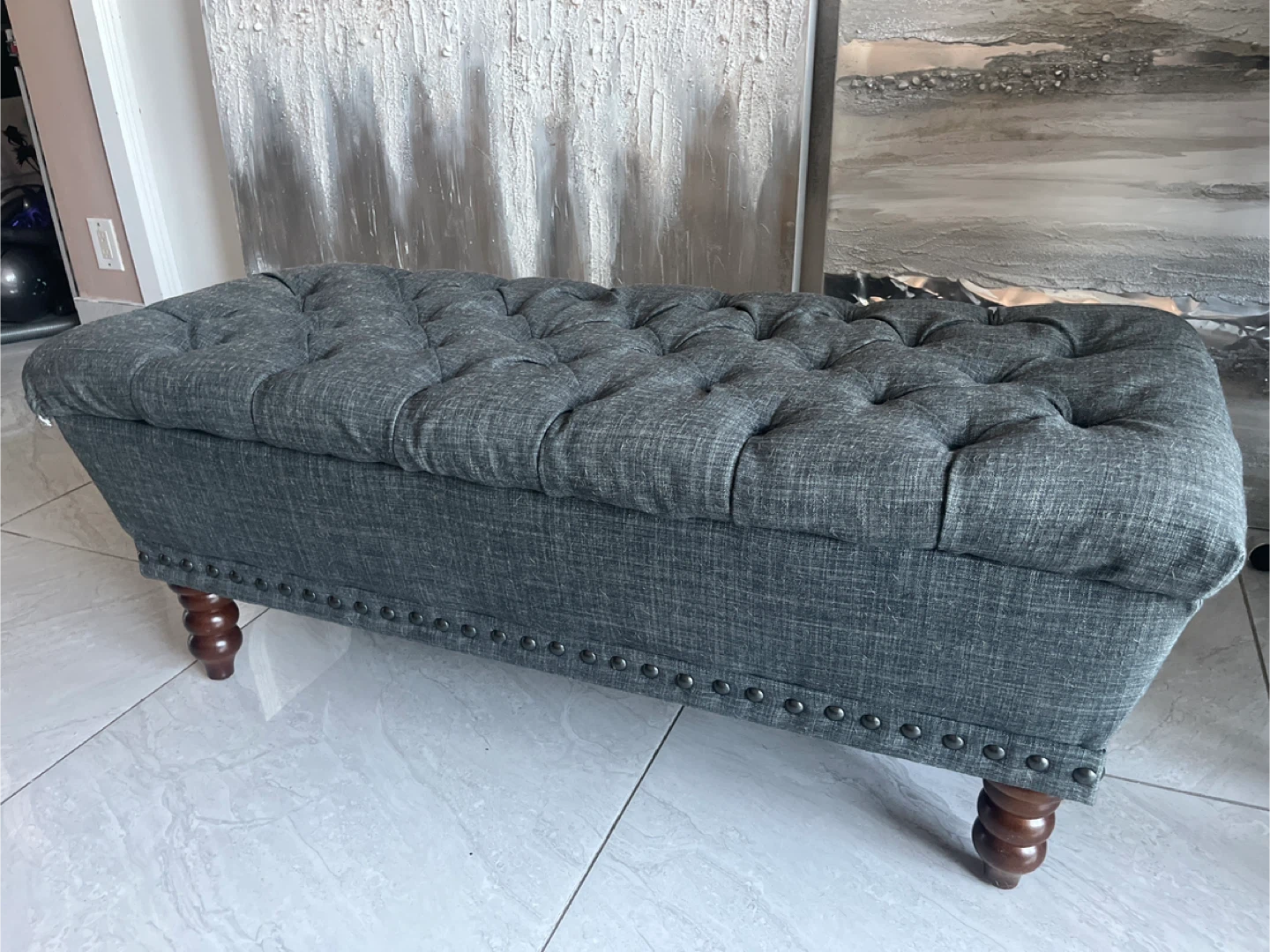 Tufted Storage Bench Ottoman