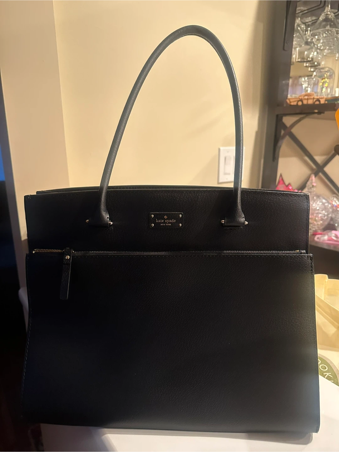 Kate Spade Black Leather Tote Bag