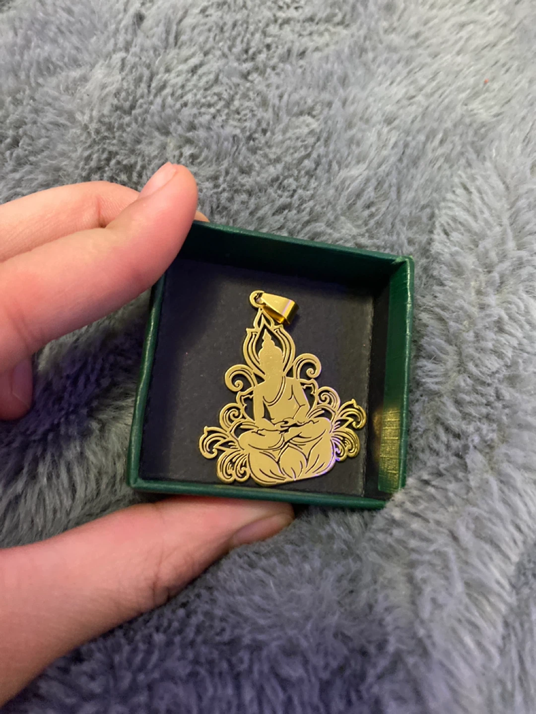 Gold Tone Buddha Pendant Necklace Charm 🏆 - photo 3