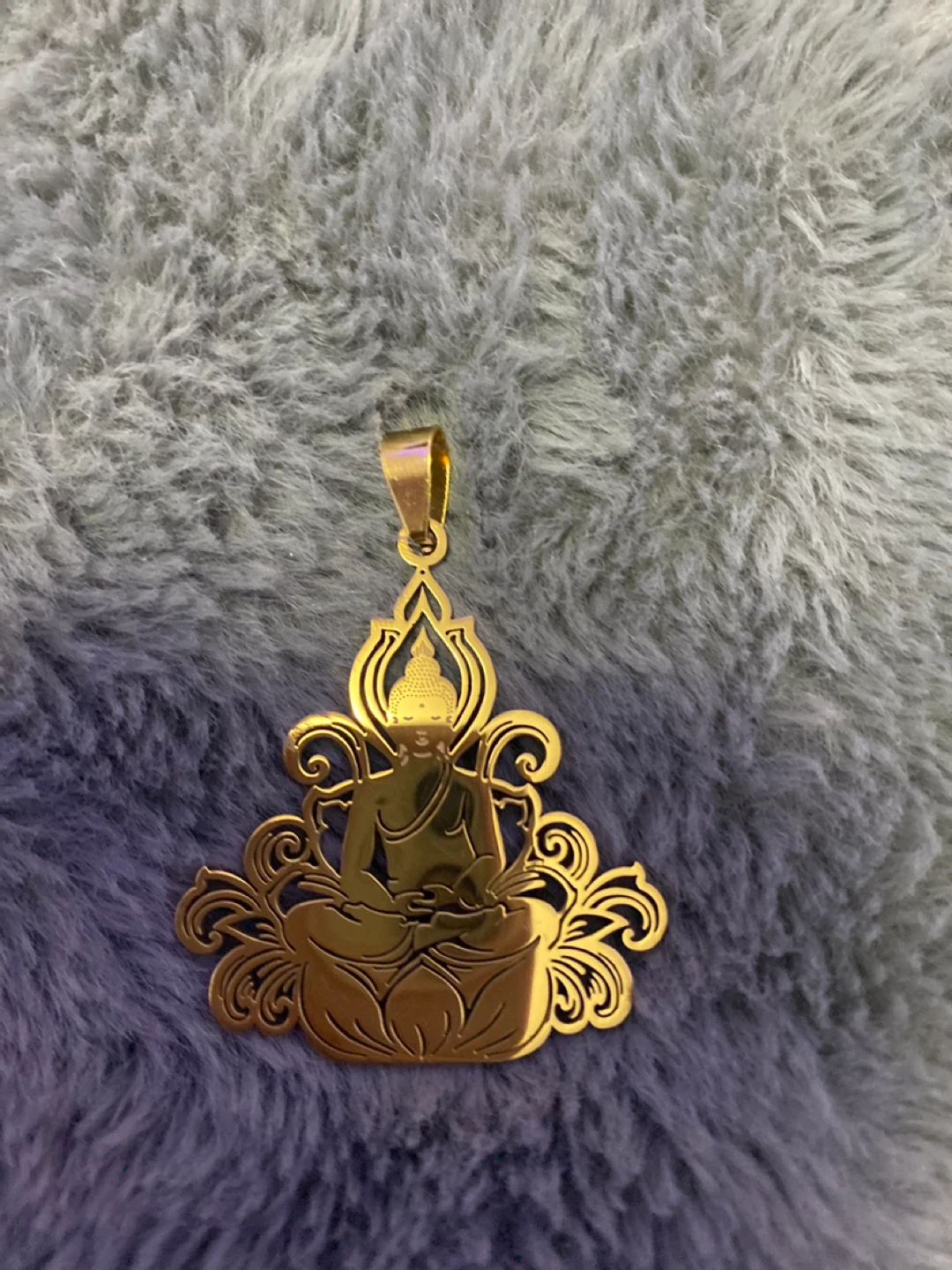 Gold Tone Buddha Pendant Necklace Charm 🏆