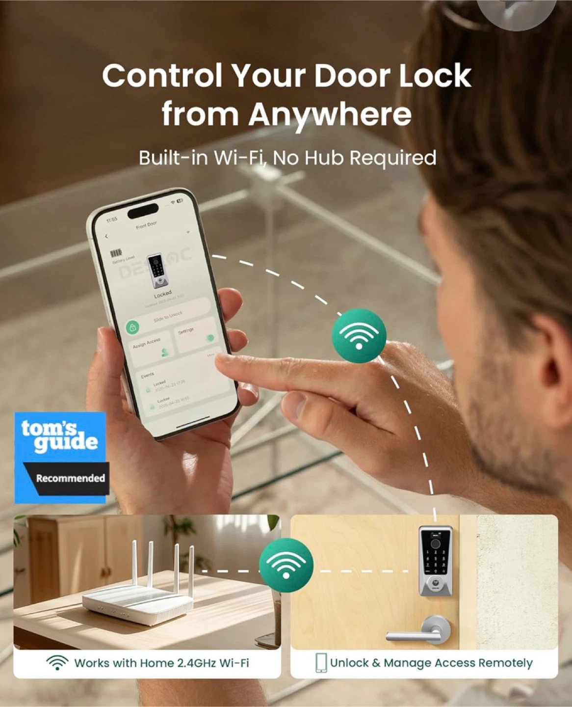 Desloc Smart Door Lock with Wi-Fi and Fingerprint Access - photo 2