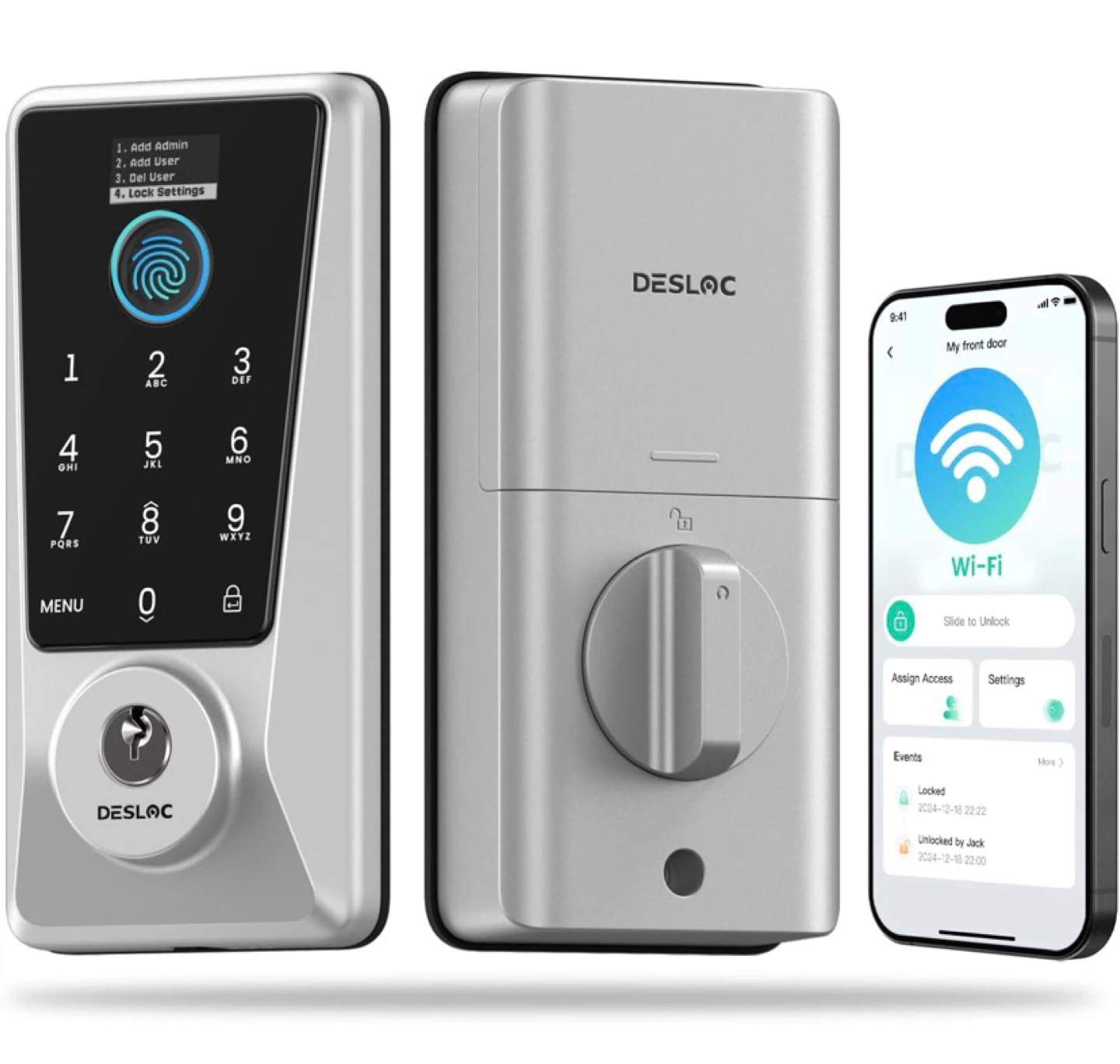 Desloc Smart Door Lock with Wi-Fi and Fingerprint Access