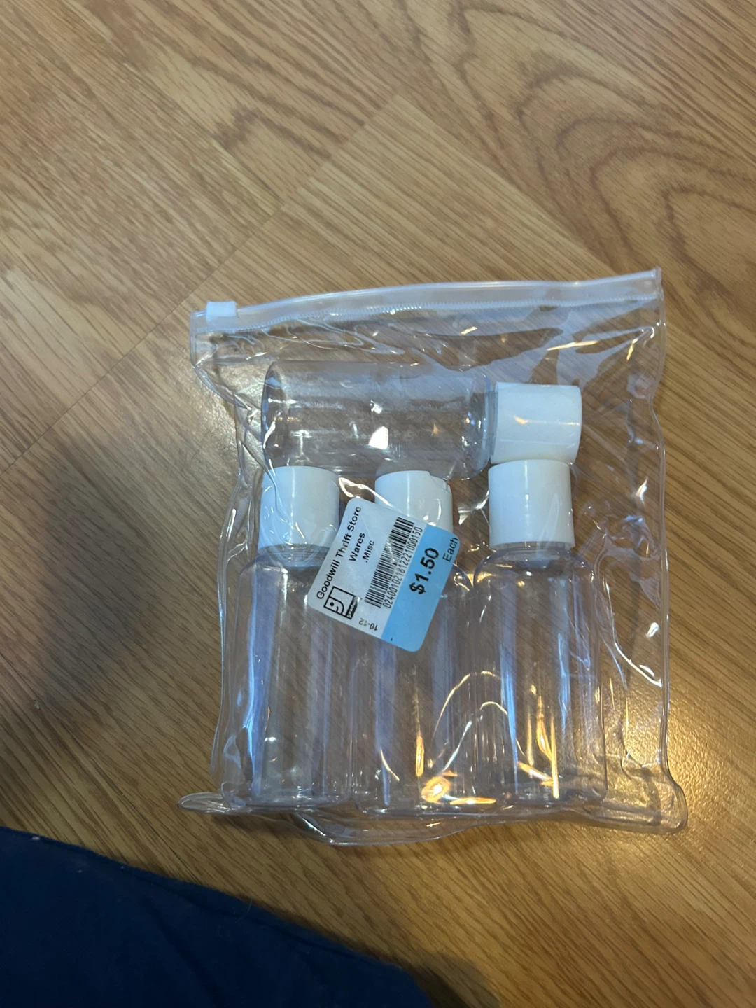 Clear Travel Bottles with White Caps (Set of 3)