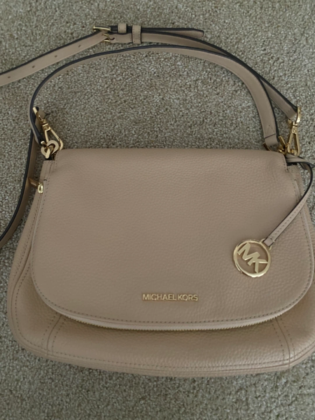 Michael Kors Leather Shoulder Bag - Nude Pink - photo 2