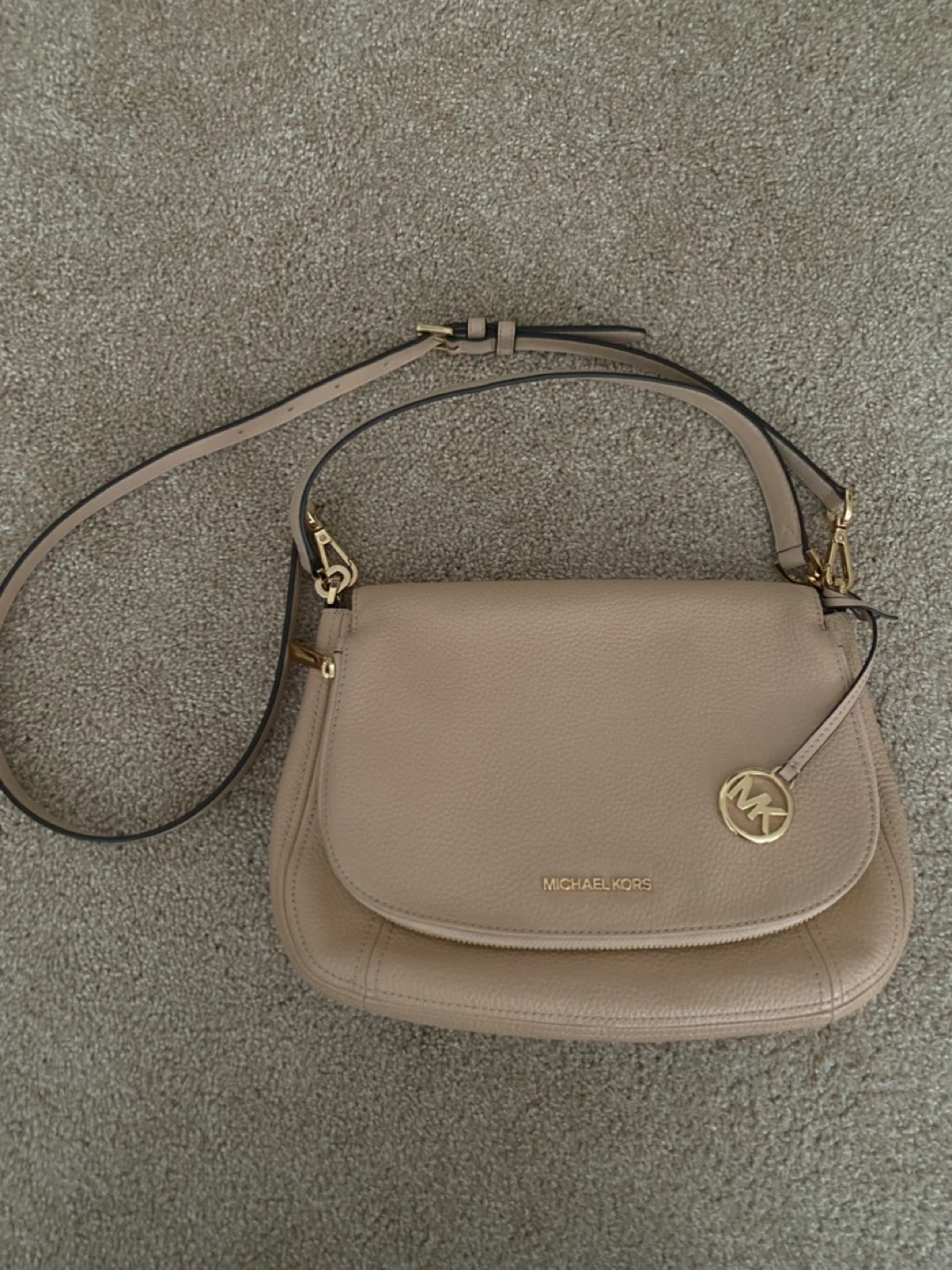 Michael Kors Leather Shoulder Bag - Nude Pink