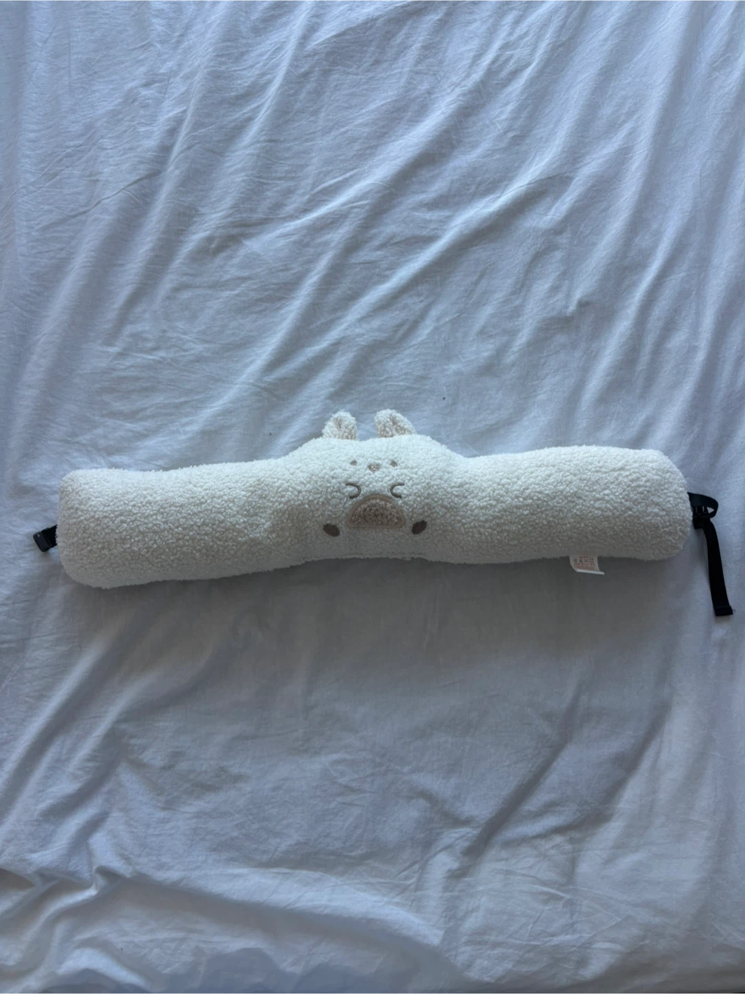 White Fleece Neck Pillow for Travel - photo 3