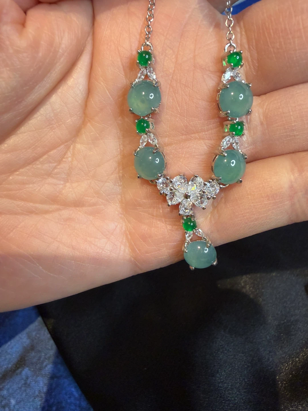 Grad A Jade Necklace, Bracelet, Ring, and Earrings Set - photo 4