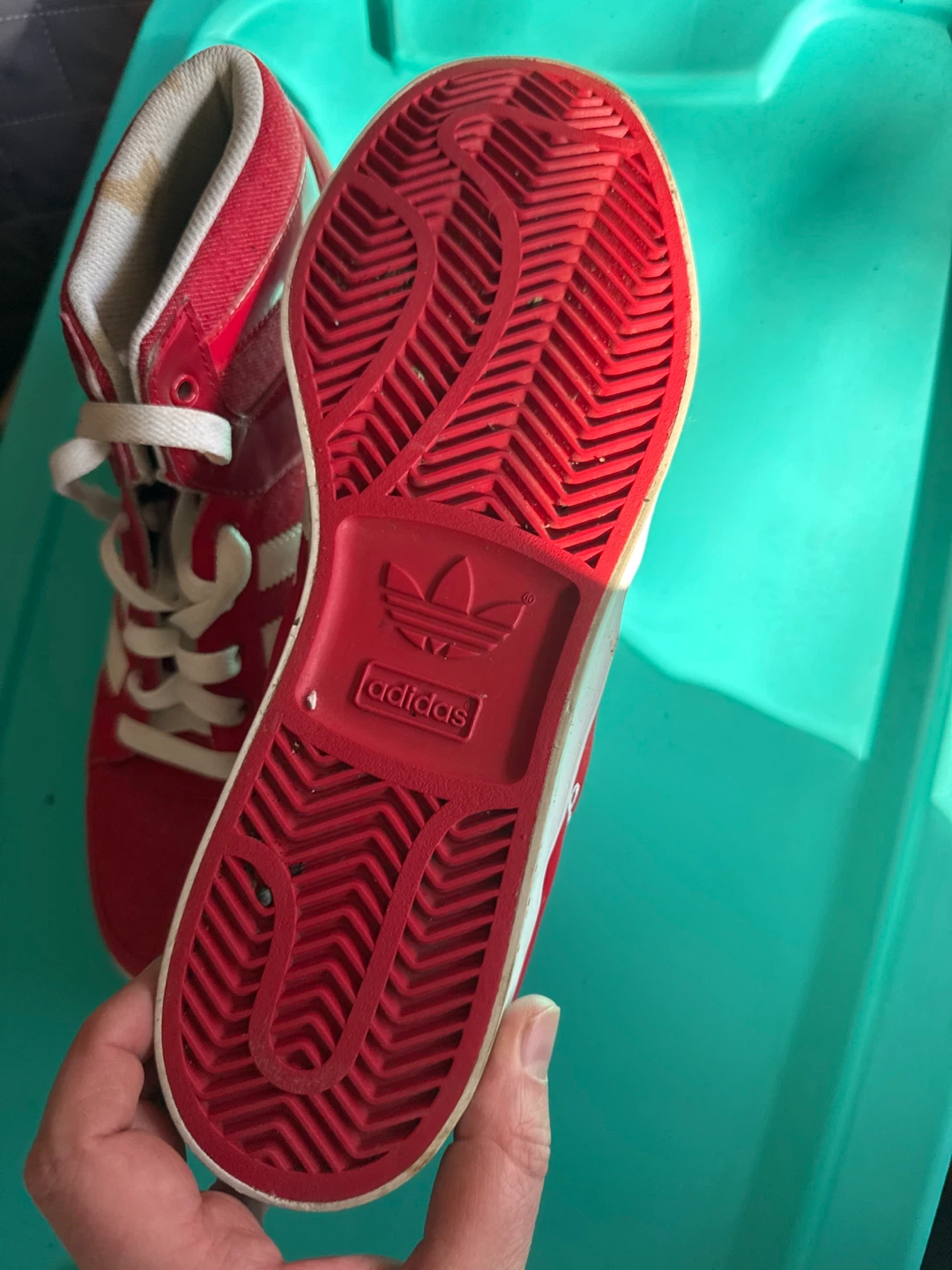 Adidas Red High Top Sneakers - photo 2