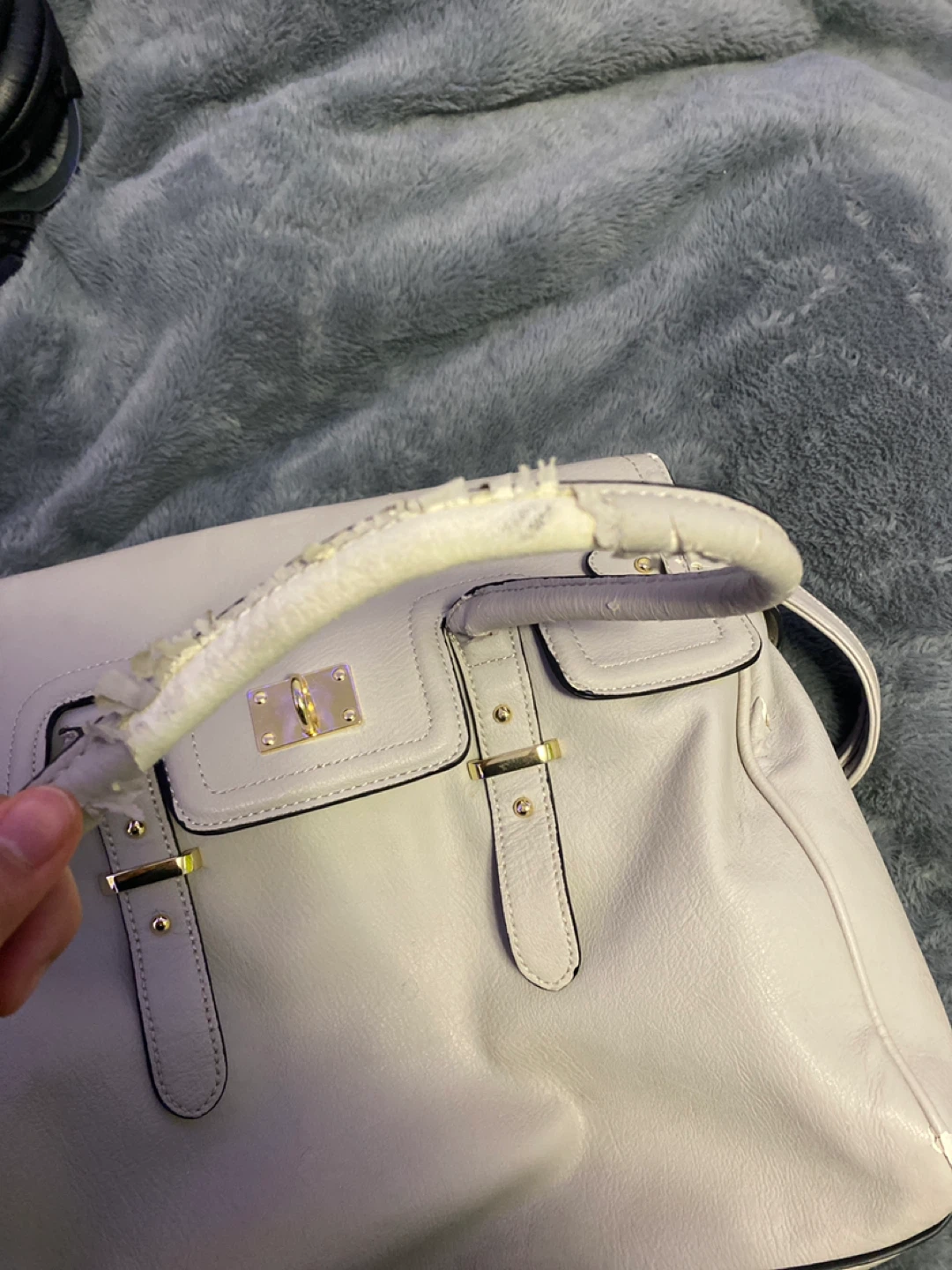 Light Grey Faux Leather Handbag 🏆 - photo 3