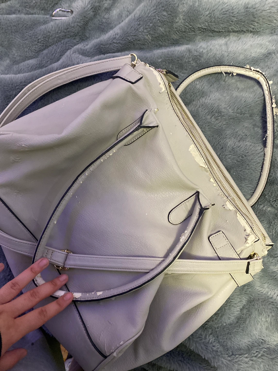Light Grey Faux Leather Handbag 🏆 - photo 5