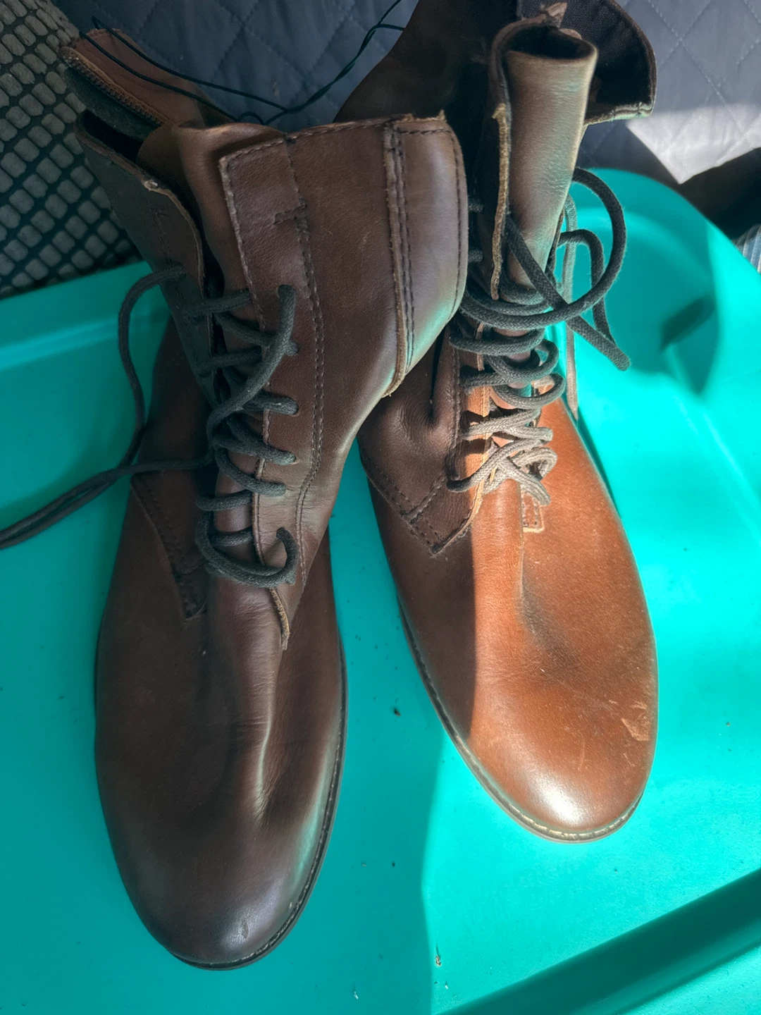 Brown Leather Lace-Up Ankle Boots - photo 4