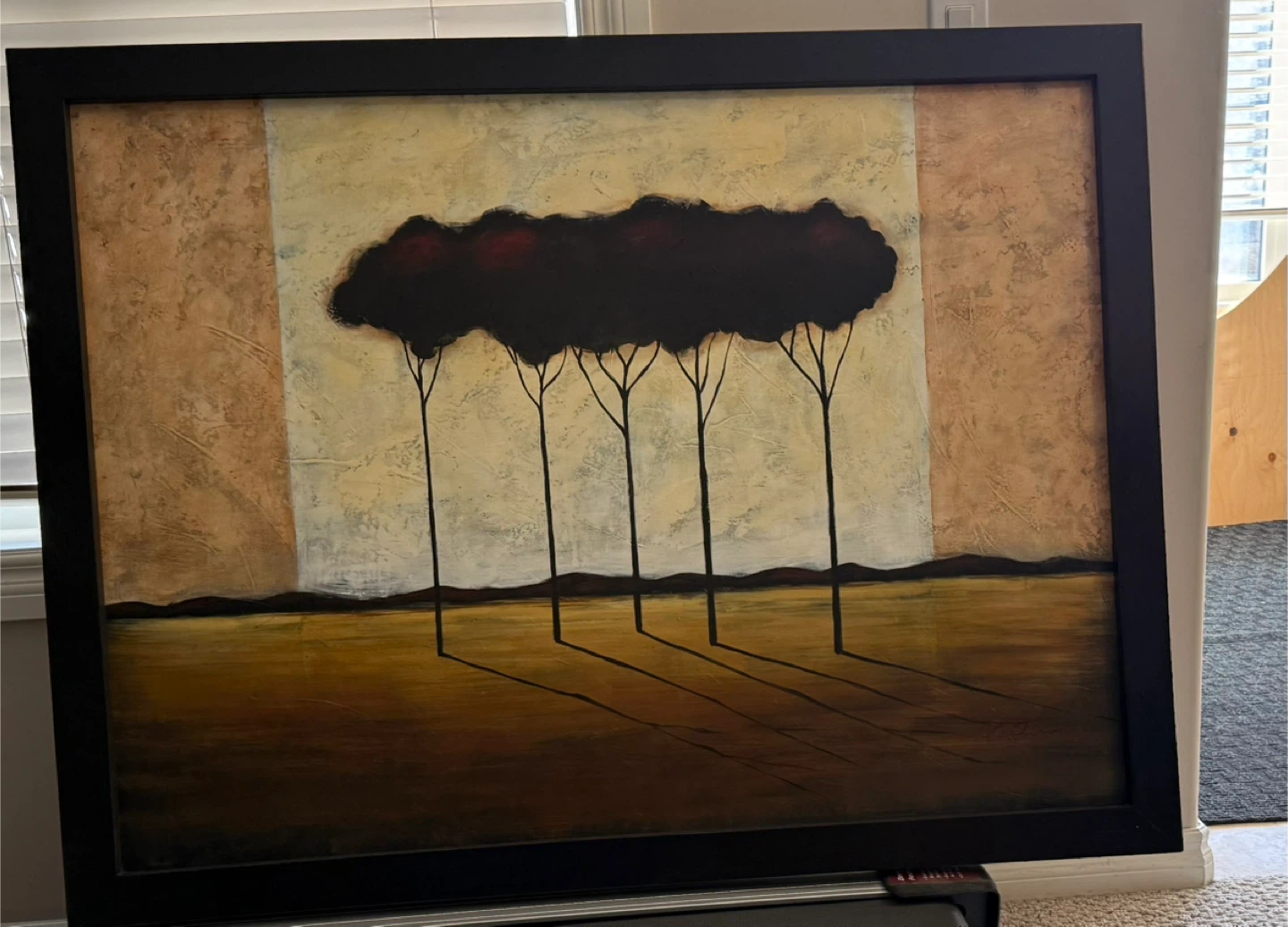 Framed Abstract Tree Painting