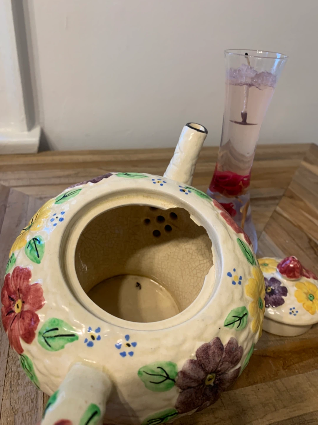 Floral Ceramic Teapot and A gel candle - photo 3