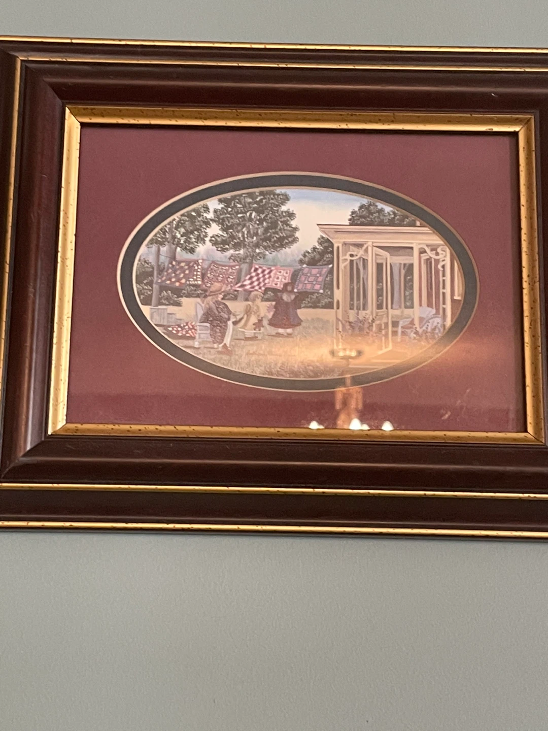 Framed Oval Country Scene Art Prints (Set of 4) - photo 4