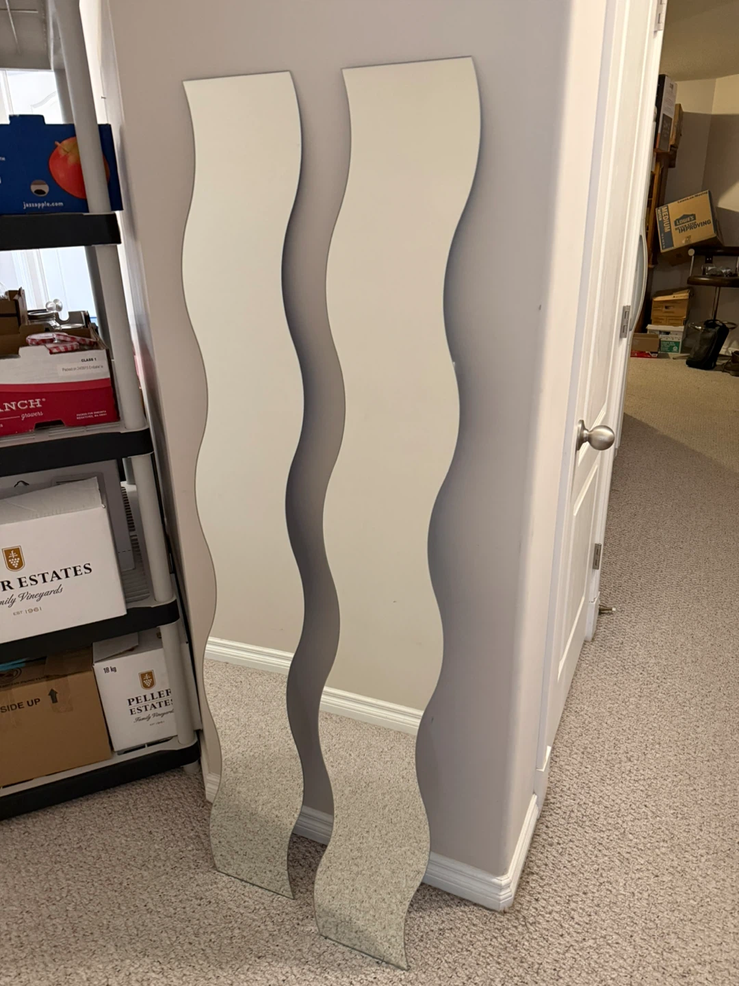 Set of 2 Wavy Vertical Mirrors / in Edgemont