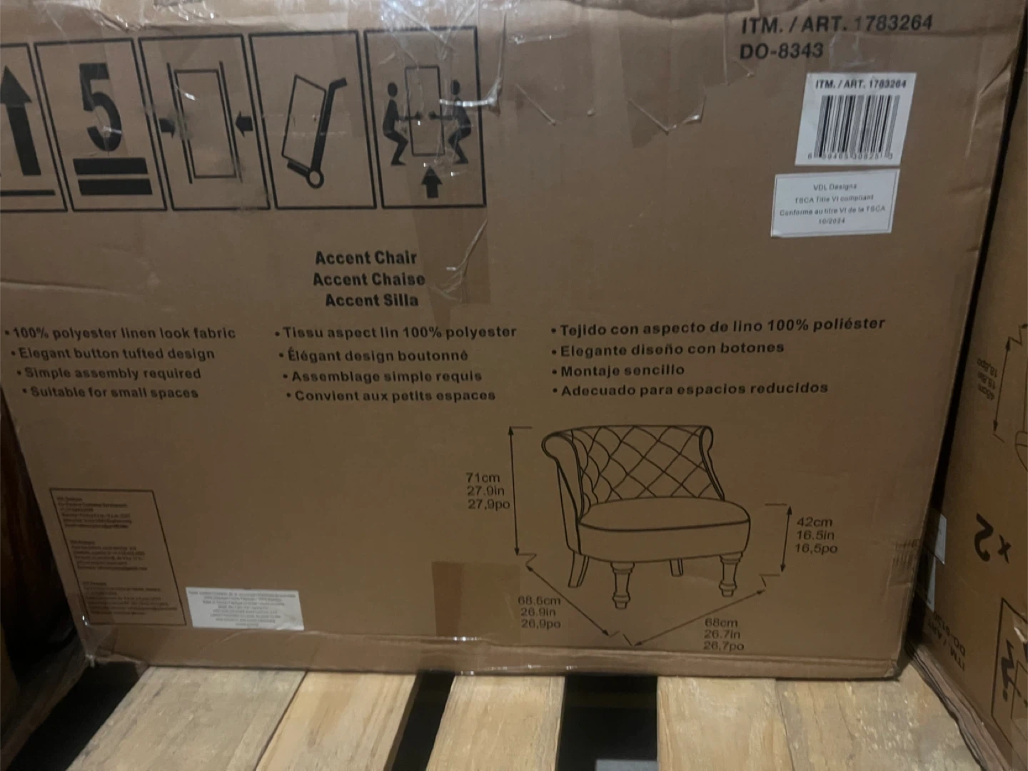 VDI Designs Accent Chair - Grey Linen