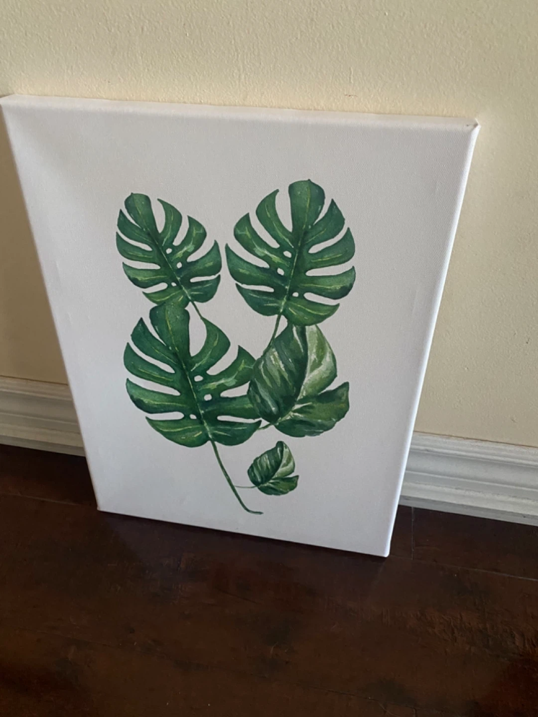 Monstera Leaf Canvas Wall Art (16-12 inches)