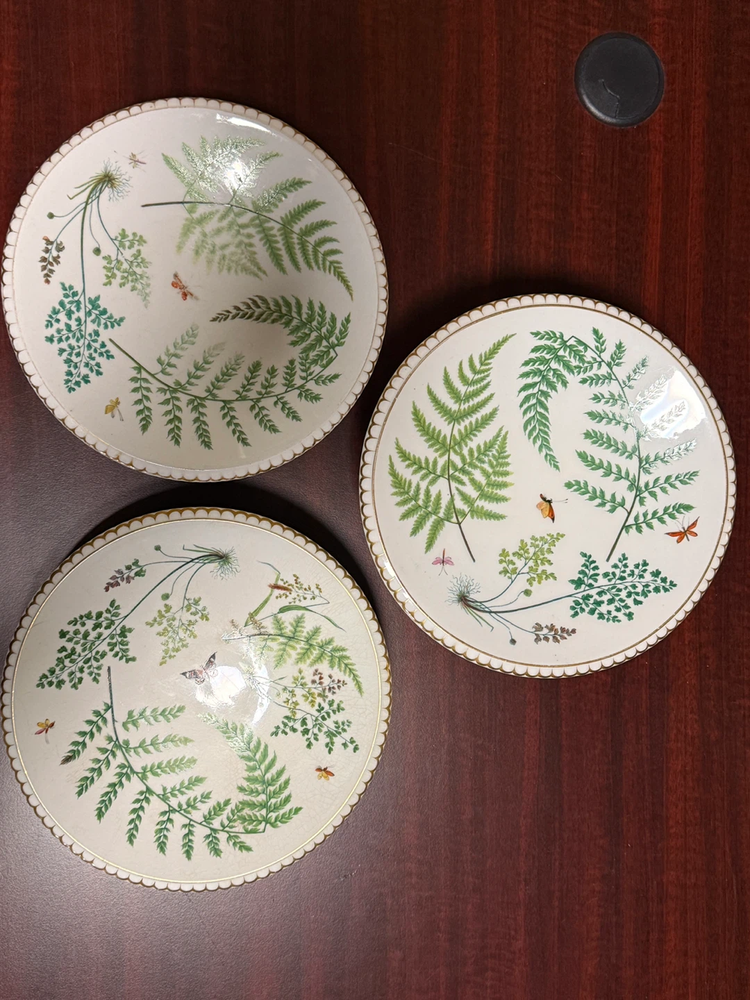 Decorative Cake Stands with Fern and Insect Design