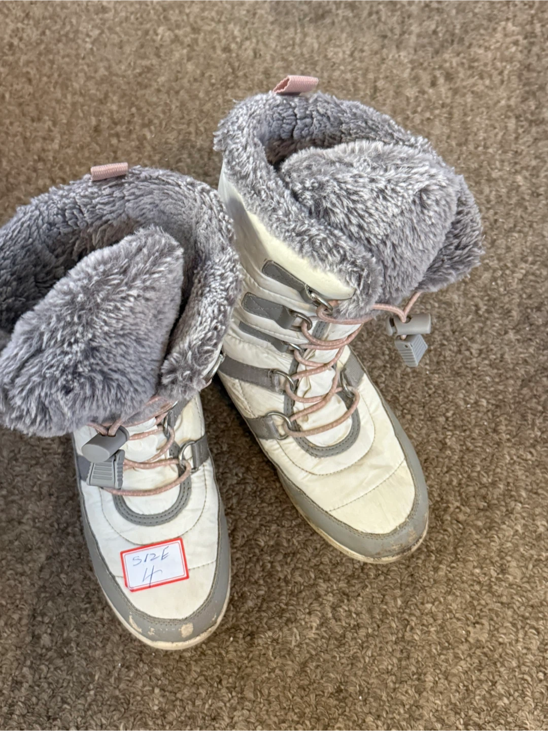 Girls' Winter Boots - Pink Floral and Black Patent - photo 4