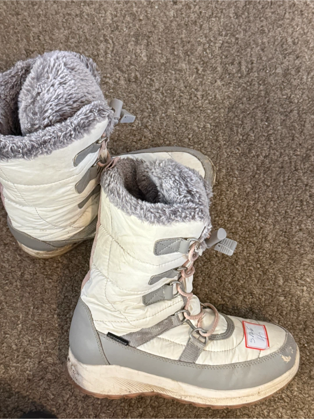 Girls' Winter Boots - Pink Floral and Black Patent - photo 3
