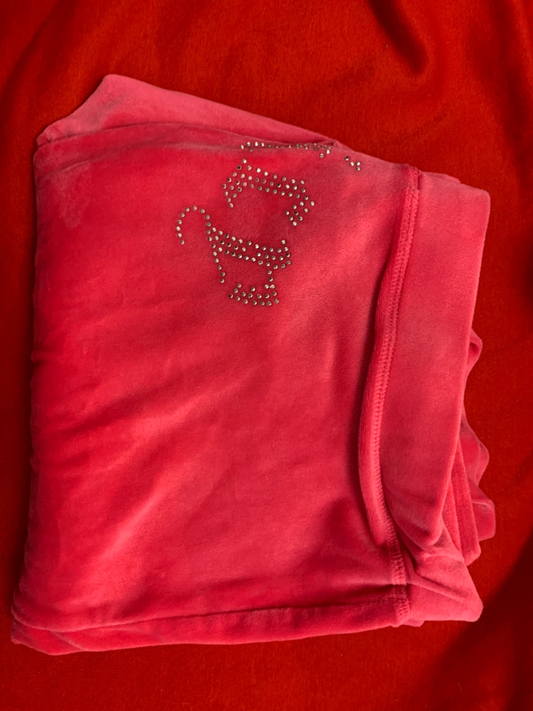 Juicy Couture Velour Pants XL/TG Pink Rhinestone Logo - photo 2