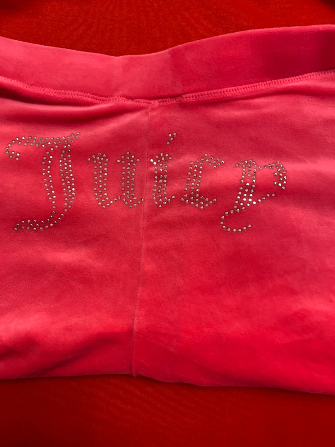Juicy Couture Velour Pants XL/TG Pink Rhinestone Logo